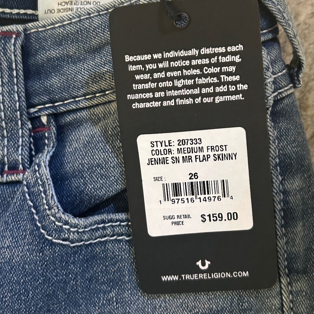 🖤 True Religion Jennie Flap Skinny Jeans | Size 26 - Picture 3 of 6